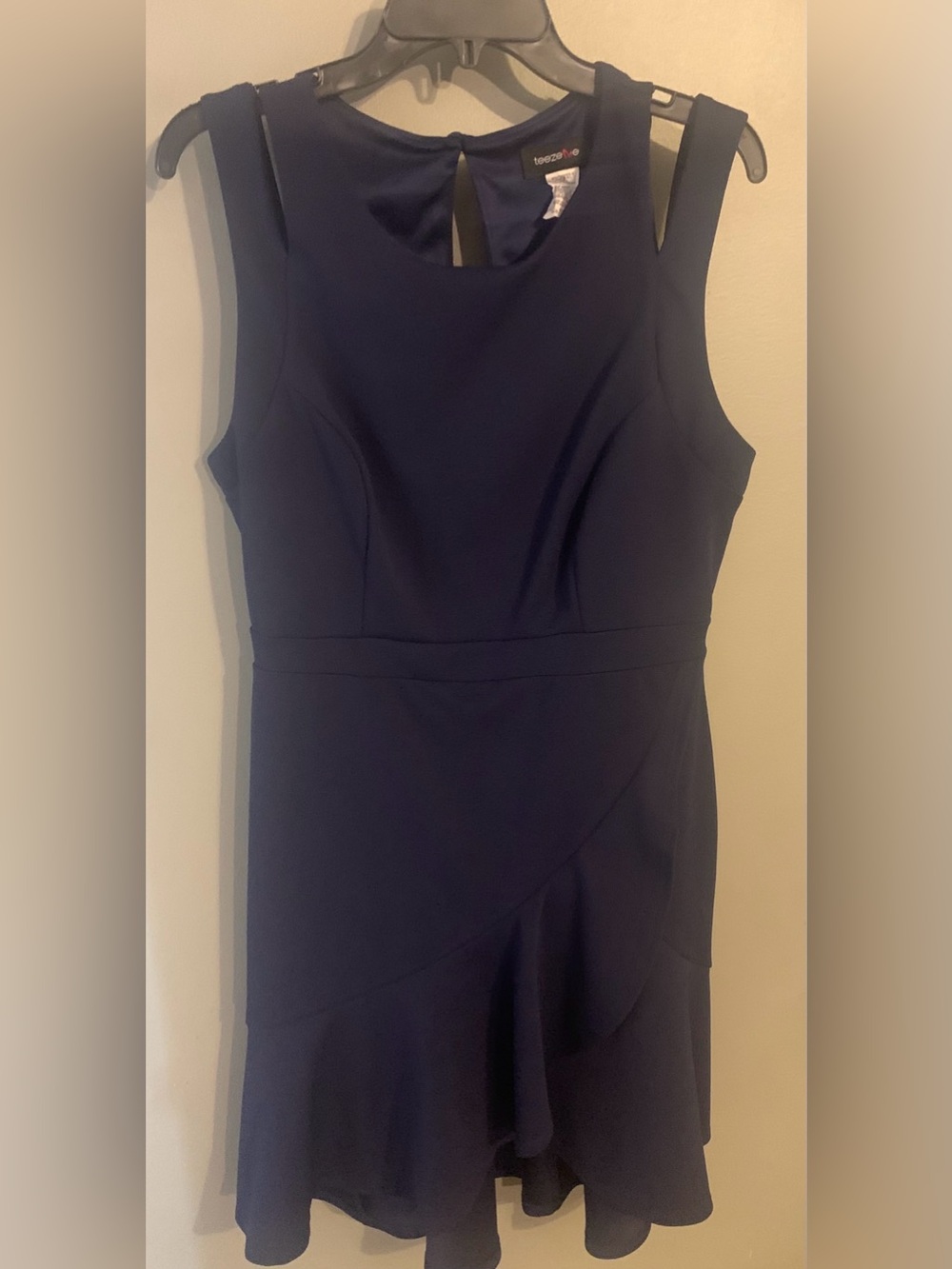 Teeze Me Navy Sleeveless Fit-and-Flare Dress